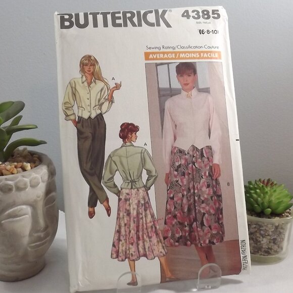 Butterick Sewing Pattern 4385 Misses' Top, Skirt, and Pants, Size 6-10 - Picture 6 of 6
